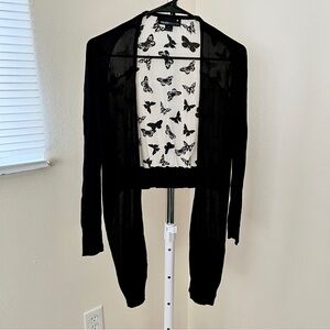 3x$20 Forever 21 Collection Silk Black Butterfly Sweater